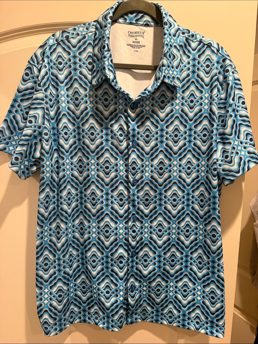 Daniel Cremieux Blue Geometric Short Sleeve Button-Up